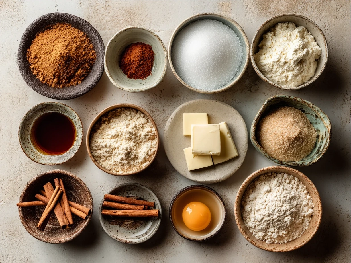 Ingredients for homemade apple cider donuts