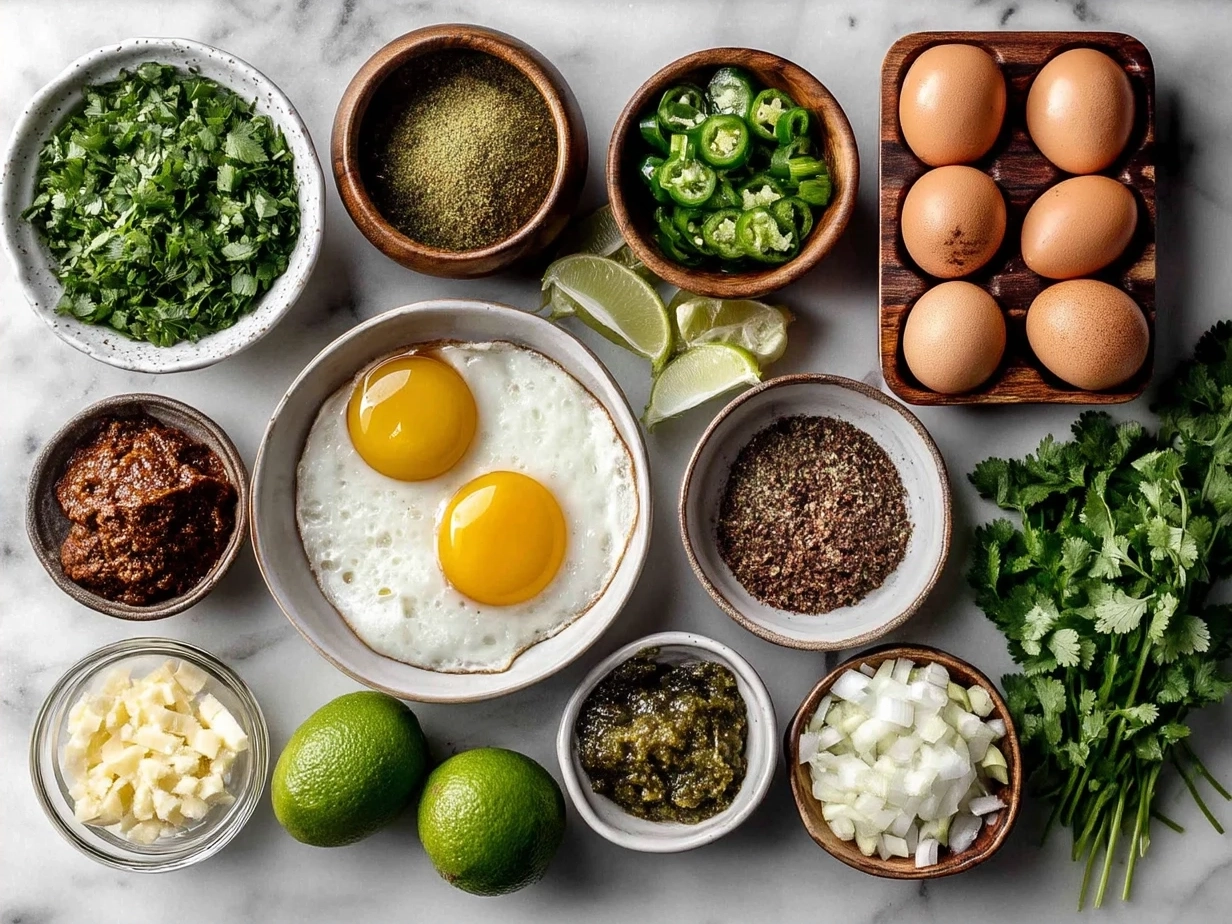 Ingredients for nourishing birria tacos including dried chiles, beef chuck roast, onion, garlic, spices, and corn tortillas