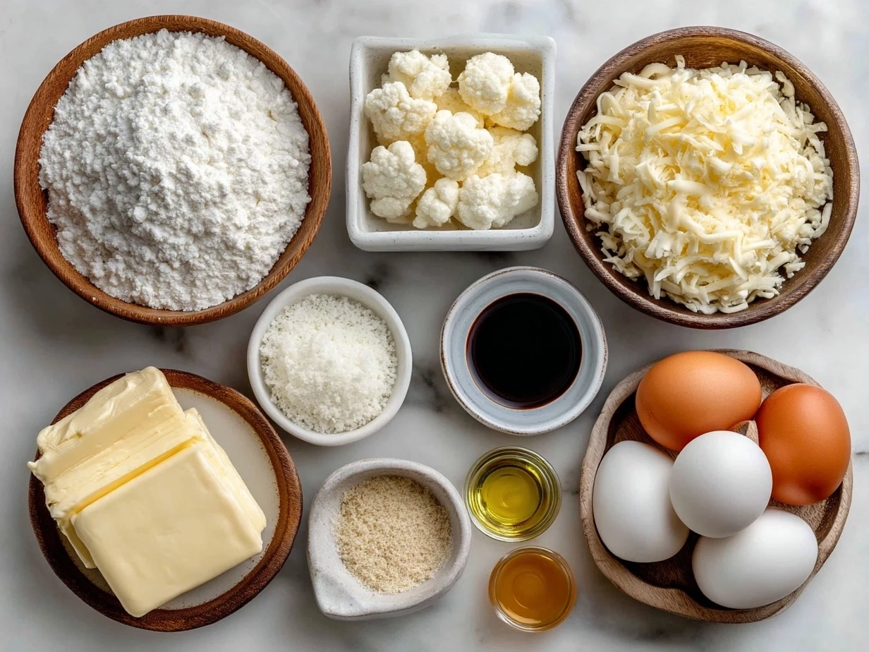 Ingredients for a simple cheese quesadilla including tortillas, shredded cheese, fresh greens, jalapeño, and oil