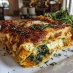 Close-up of homemade Butternut Squash Lasagna