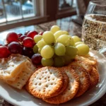 Freshly Prepared Sparkling Grape and Silver Cracker Platter