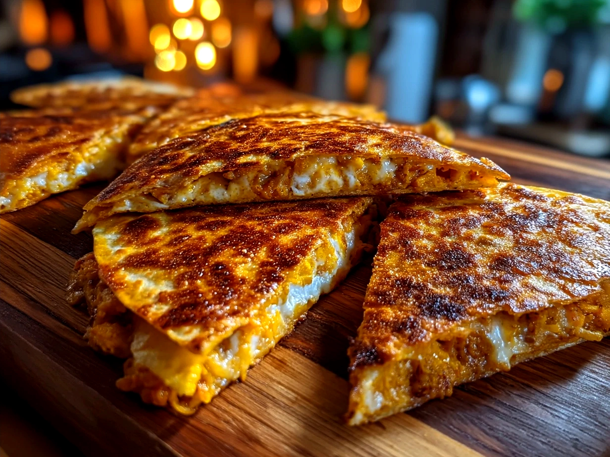 Deliciously cooked Pumpkin Quesadillas served on a plate with a side salad