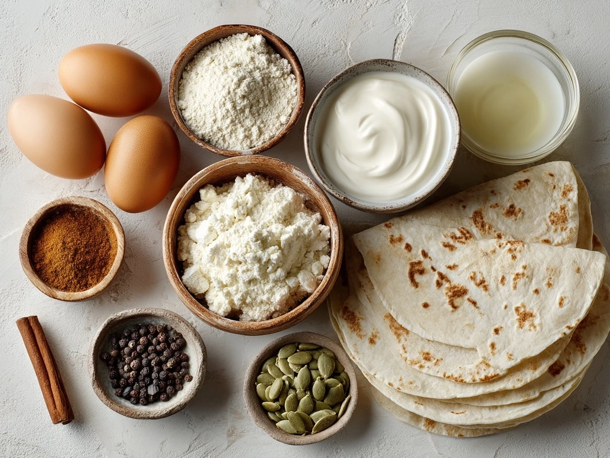 Ingredients for making Pumpkin Quesadillas laid out on a table