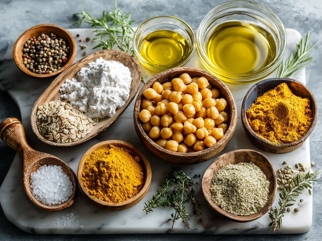Ingredients for Roasted Chickpea Corn Mix including chickpeas, corn, and spices