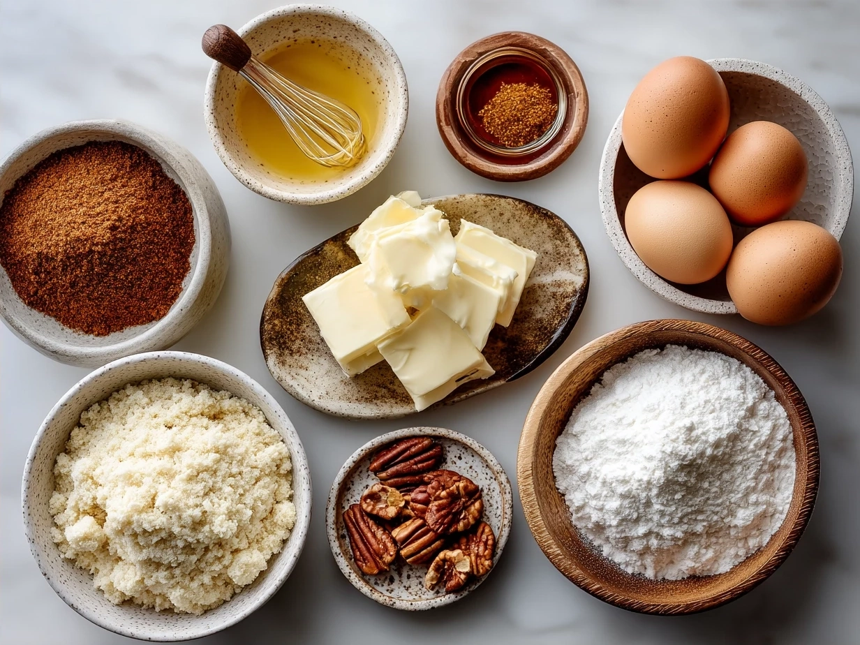 Ingredients for Southern Honey Butter Cornbread Poppers laid out on a counter