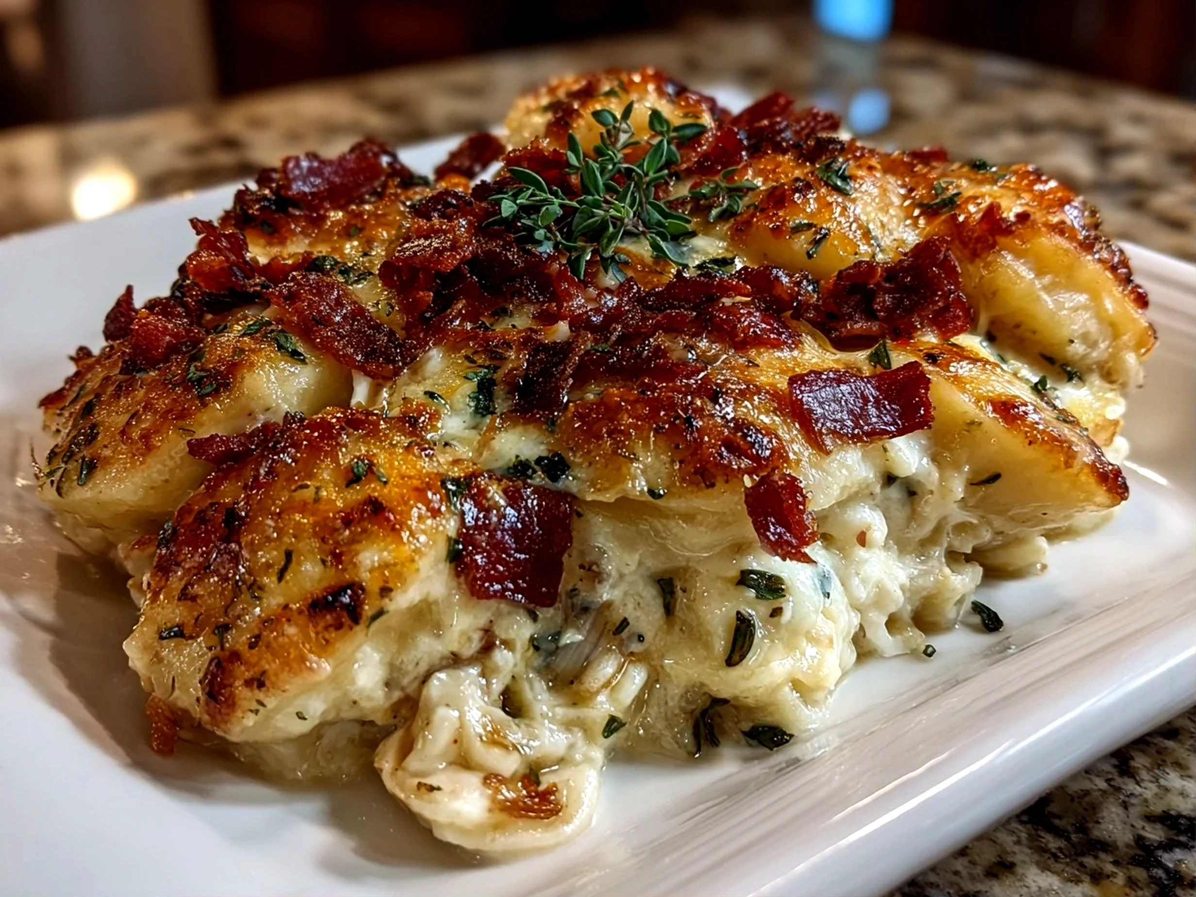 Comforting Crockpot Pierogi Casserole Close-Up