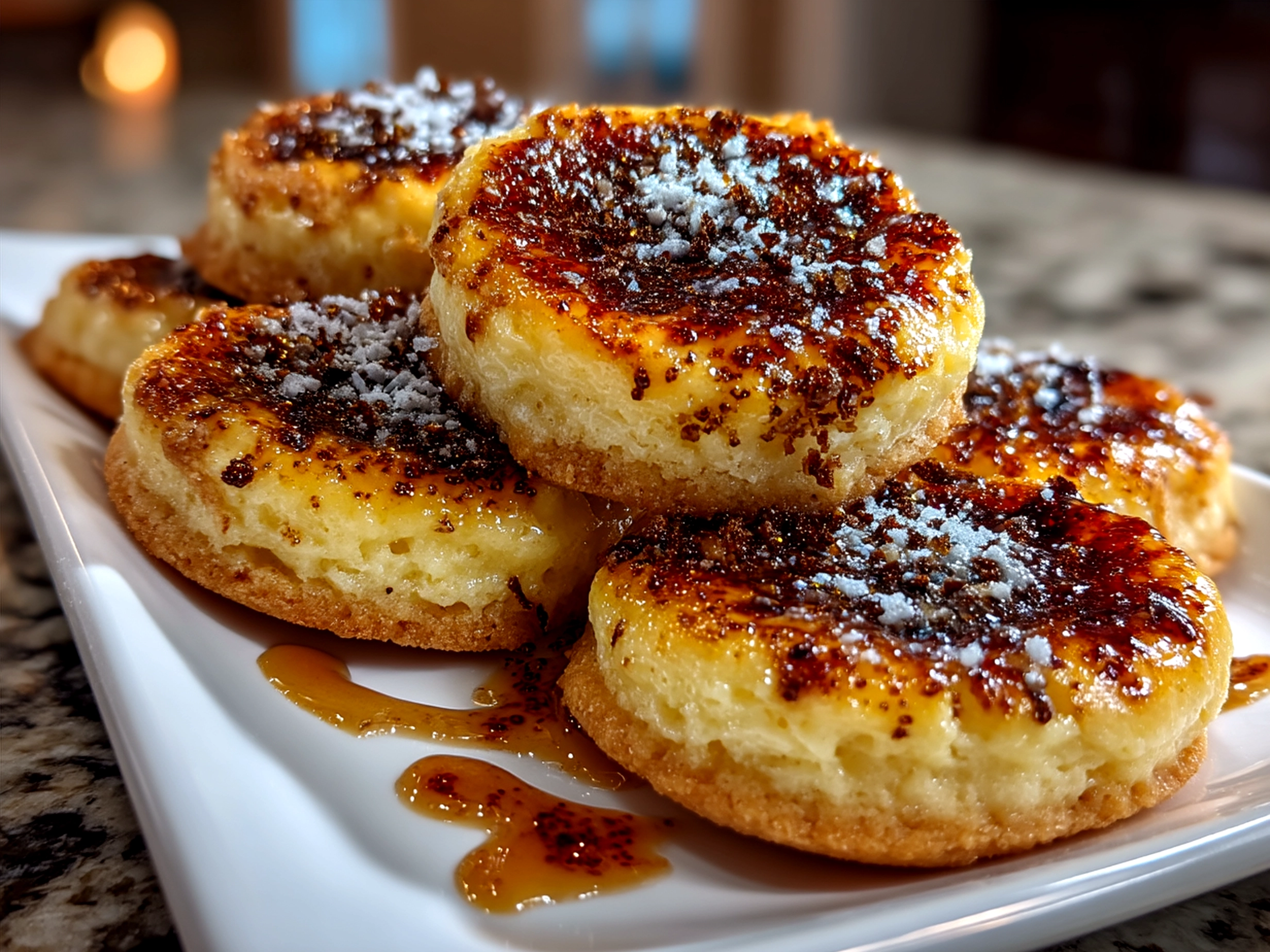 Finished Creme Brulee Cookies served with coffee
