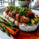 Delicious Vegetarian Crunchy Roll Bowl Close-up