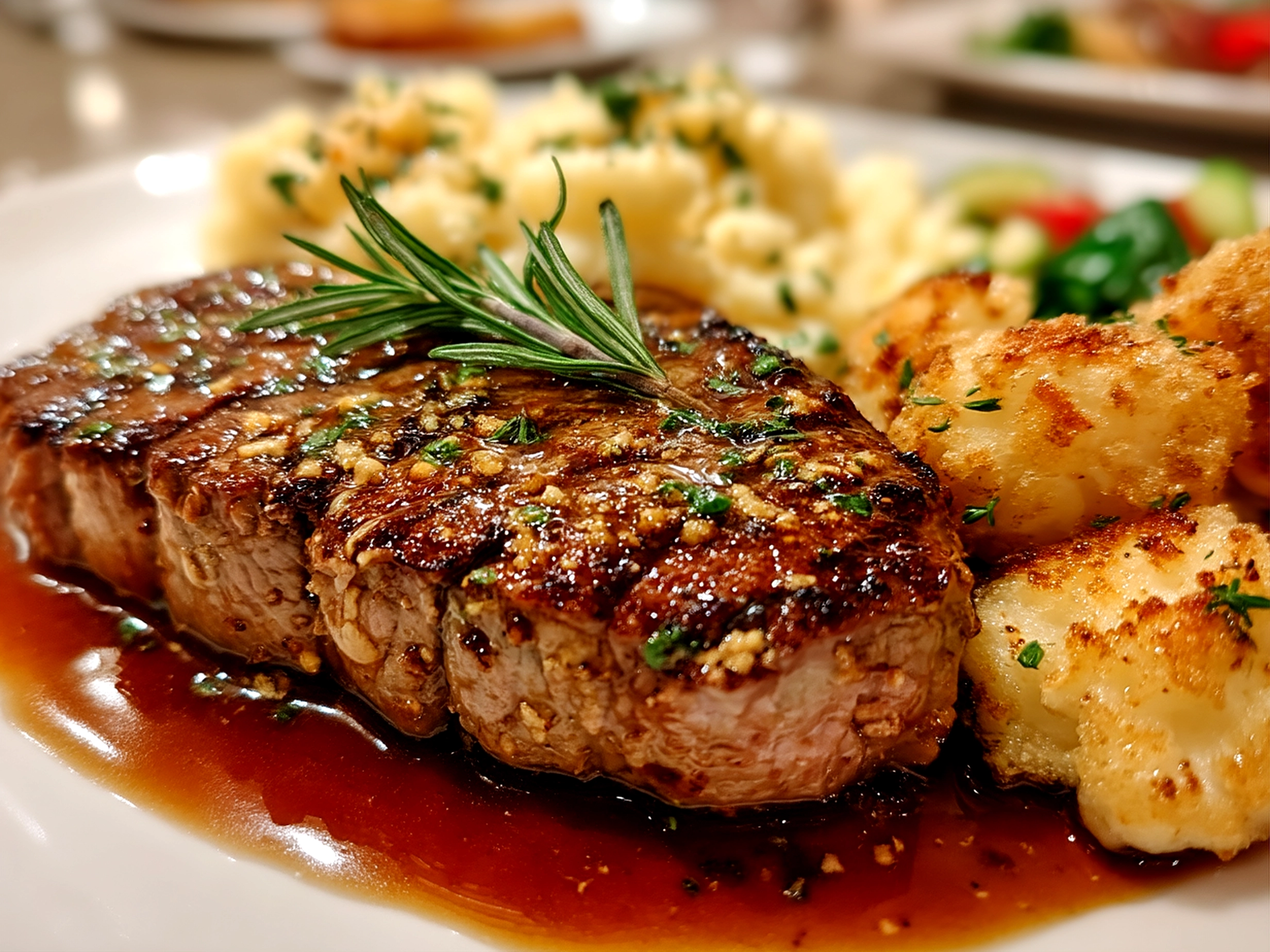Close-up of prepared Valentines Dinner with zucchini noodles, cherry tomatoes, basil and Parmesan