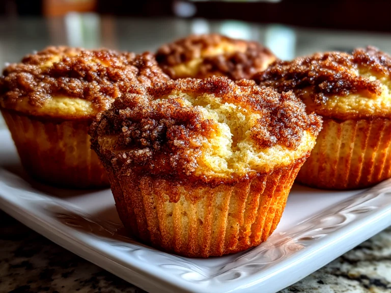 Freshly baked sourdough discard coffee cake muffins
