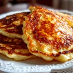 Freshly prepared chai spiced pancakes on white plate