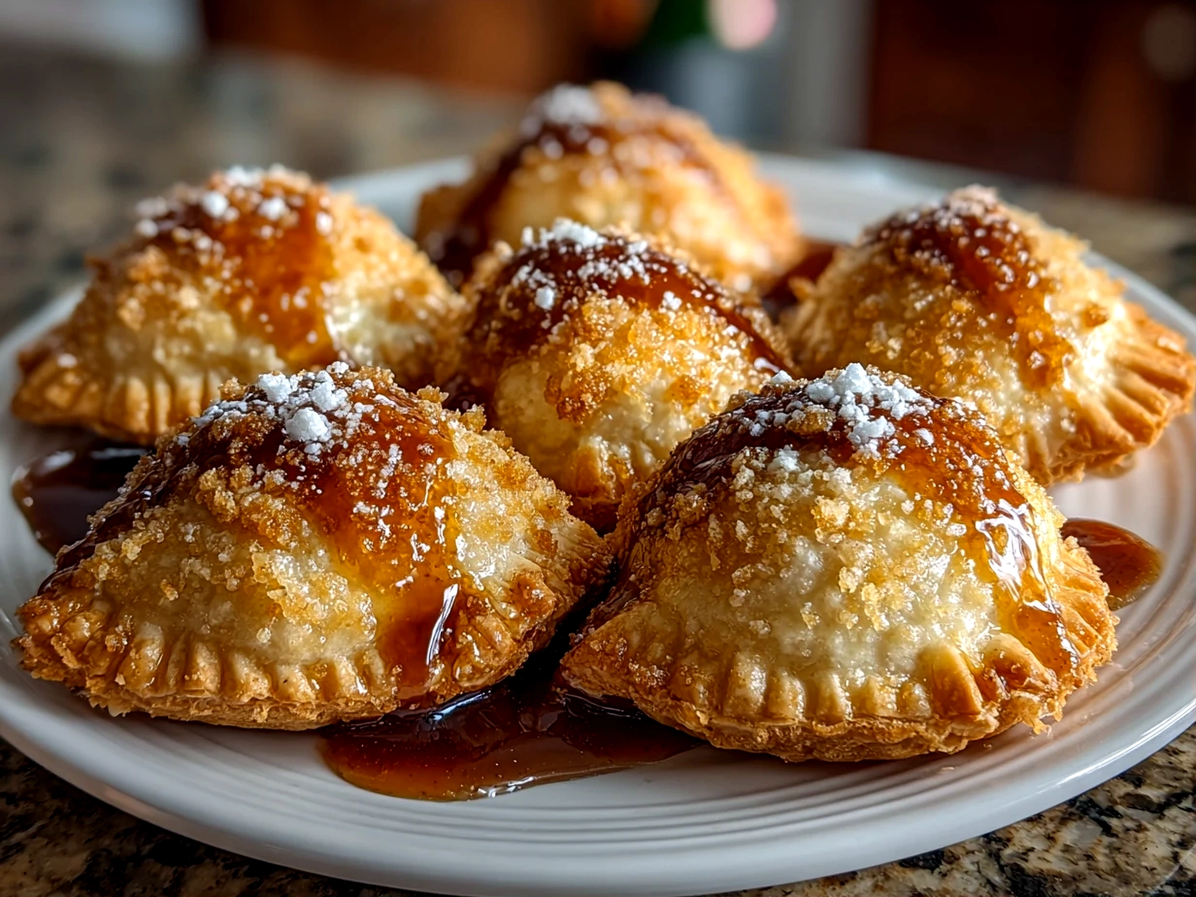 Homemade Air Fryer Apple Pie Bombs Close-up
