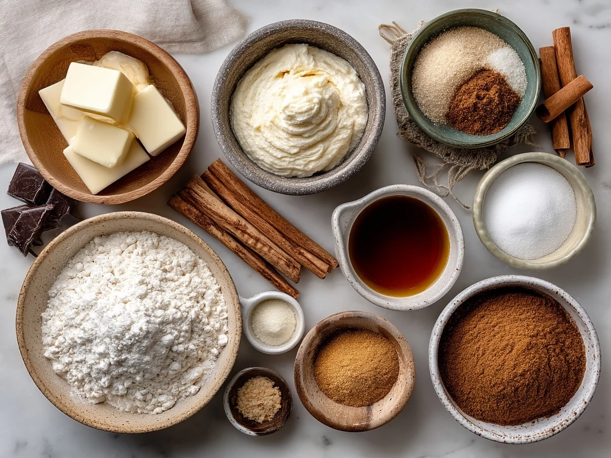 Ingredients for Air Fryer Apple Pie Bombs laid out on a table