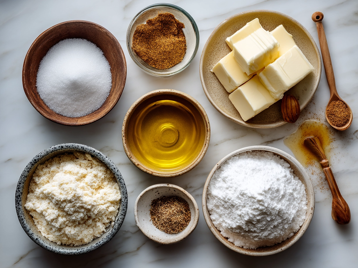 Ingredients for French Onion Soup laid out on a marble surface